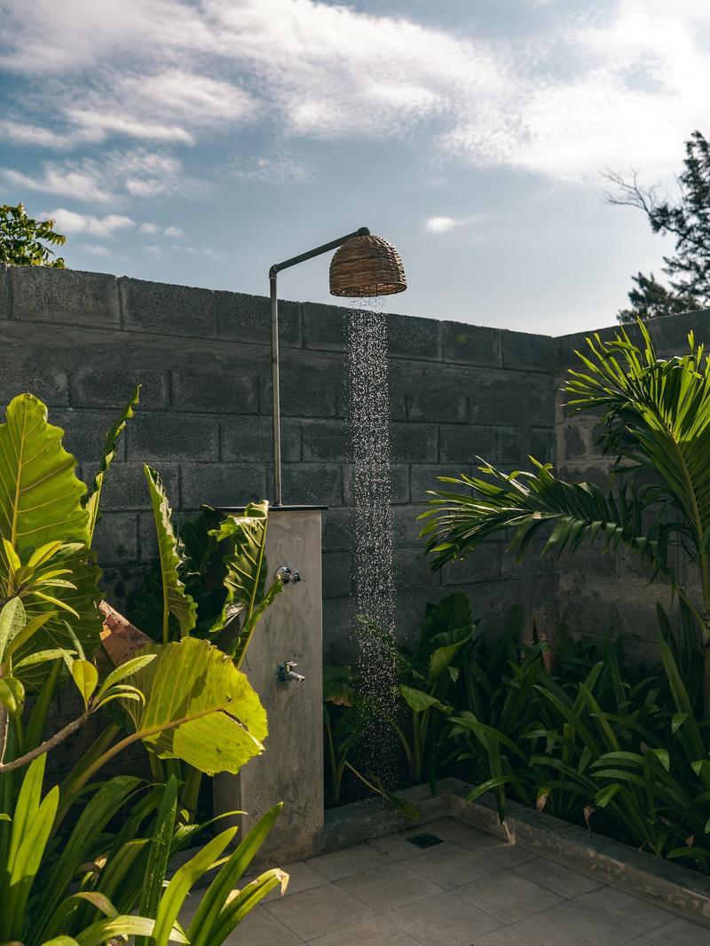Outdoor tropical rain shower