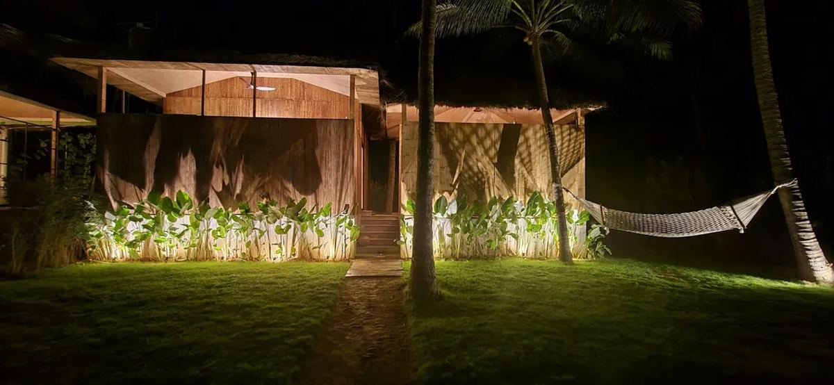 Villa at night hammock palms