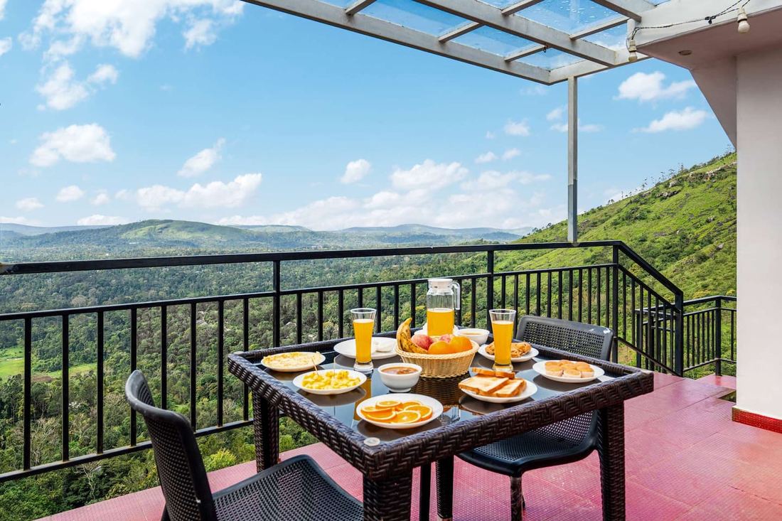 Balcony breakfast valley panorama